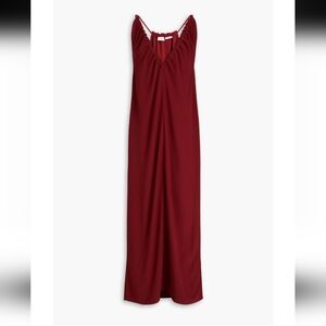 Bite Studios Theros Ruched Crepe Midi/Maxi Dress Burgundy Size US 12 UK 16